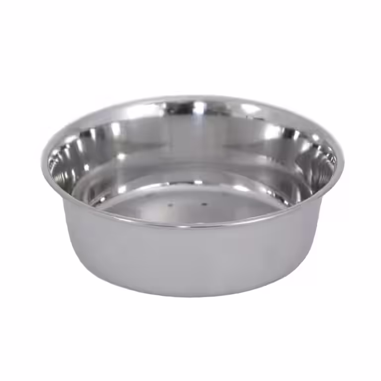 FOOD BOWL STAINLESS STEEL, SIZE:14X14X4cm