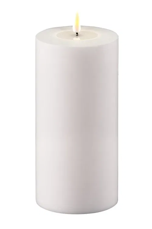 Deluxe LED outdoor pillar candle D10xH20 white