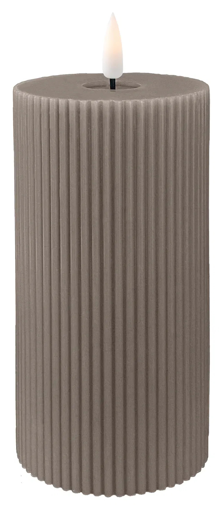 LED pillar candle H15 warm grey