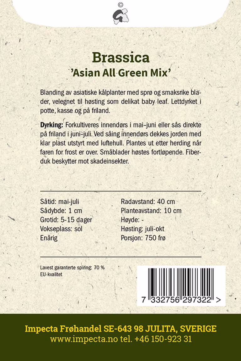 Asiatisk kål 'Asian All Green Mix'