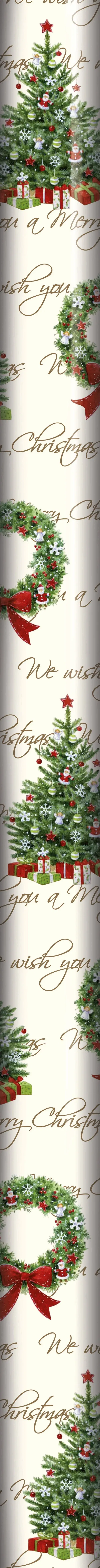 Wreath & tree gift wrap 8m multi