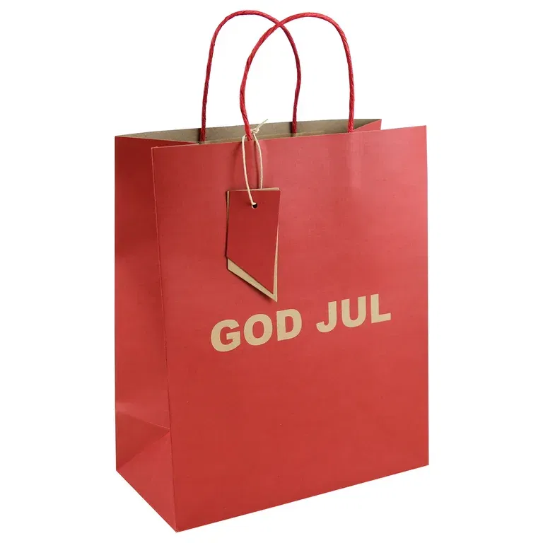 God Jul gift bag H33 red