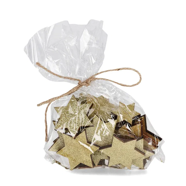 deco laser cut star 24pcs gold