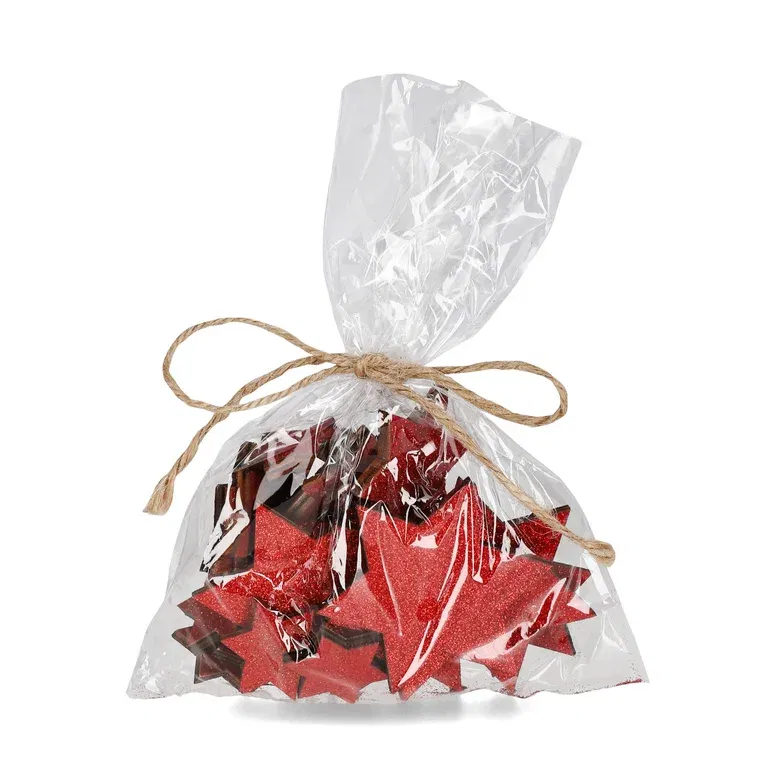 deco laser cut star 24pcs red