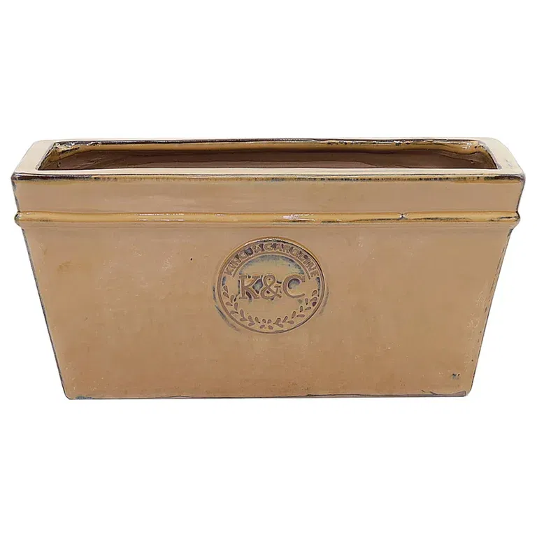 K&C ceramic planter L45 mustard