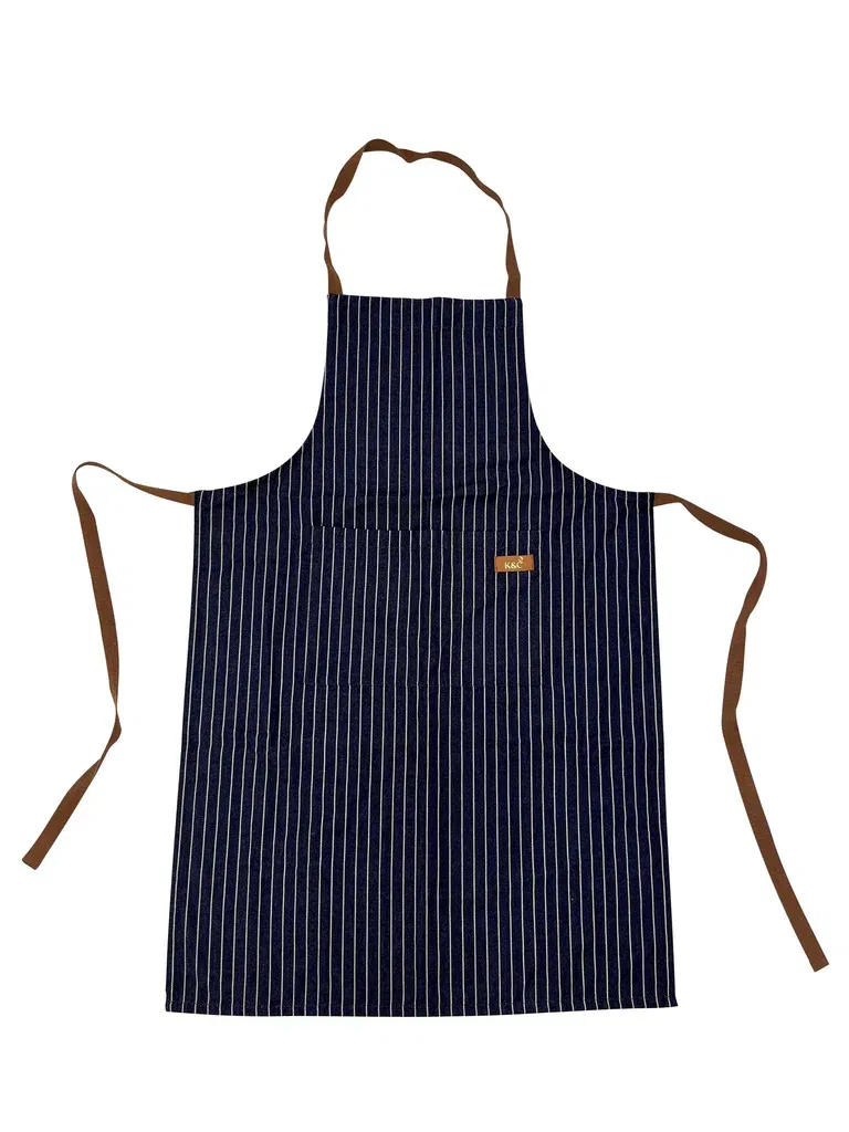 K&C Kitchen Apron with pocket Blue