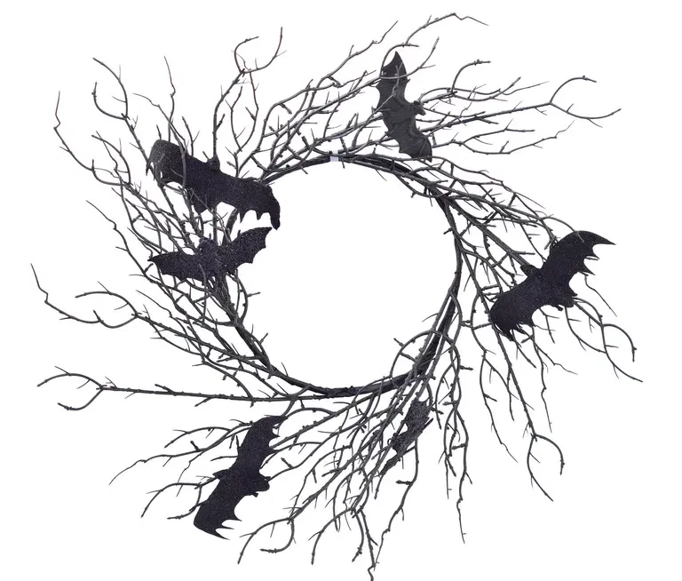 Bat wreath D45 black