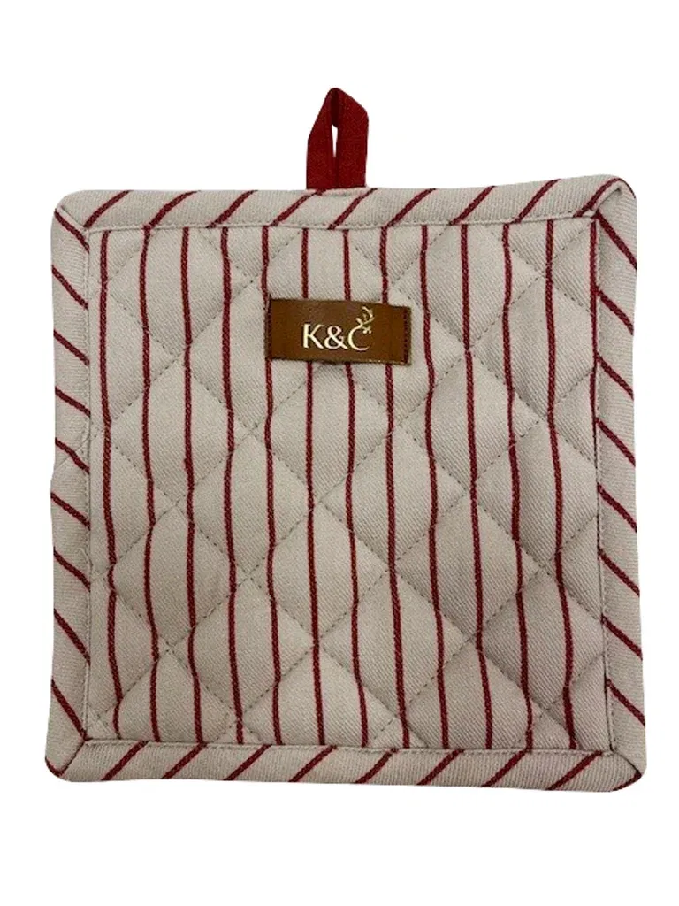 K&C Potholder Red and Beige
