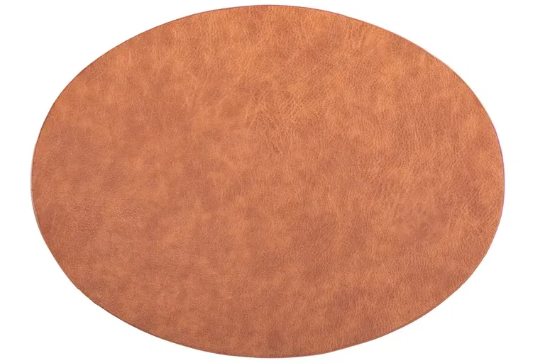Placemat Artificial Leather Oval Caramel