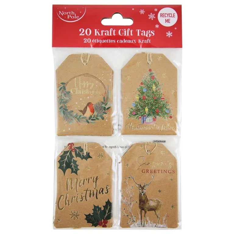 Traditional kraft tags 20pk brown
