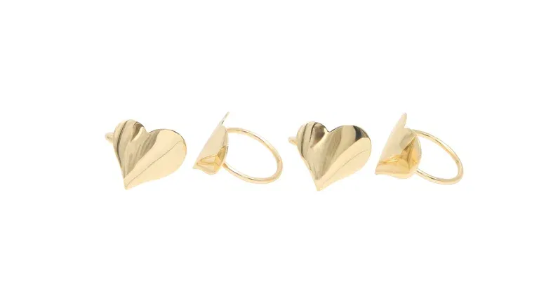 Napkin Rings Gold Hearts 4PK