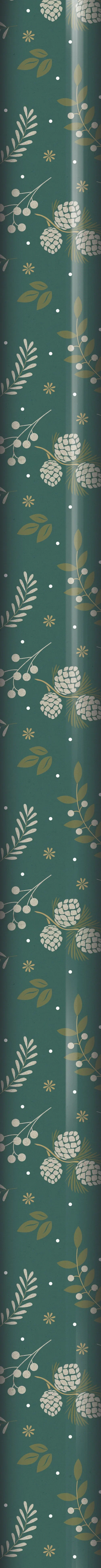 Pinecone gift wrap 5M green