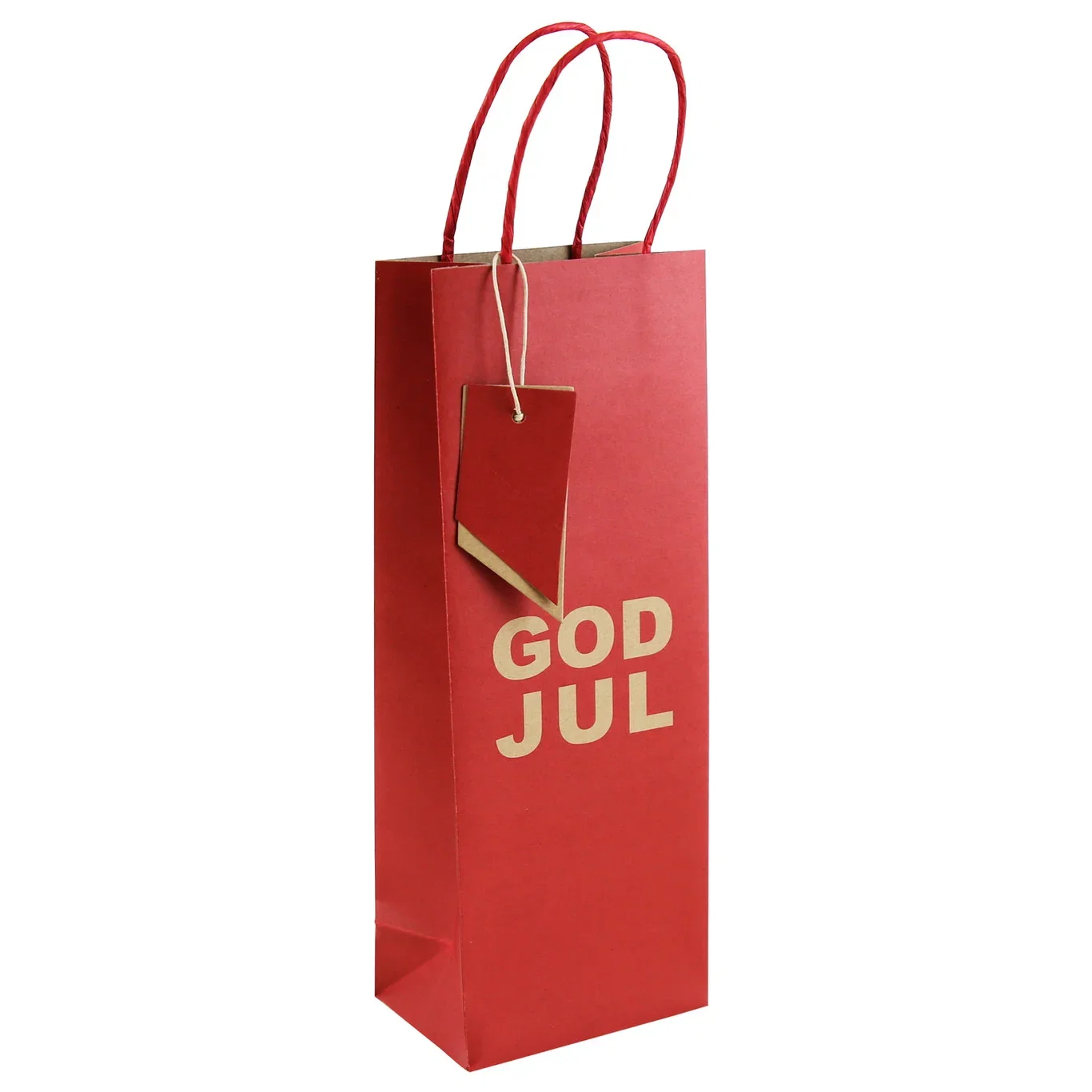 God Jul bottle bag H35,5 red