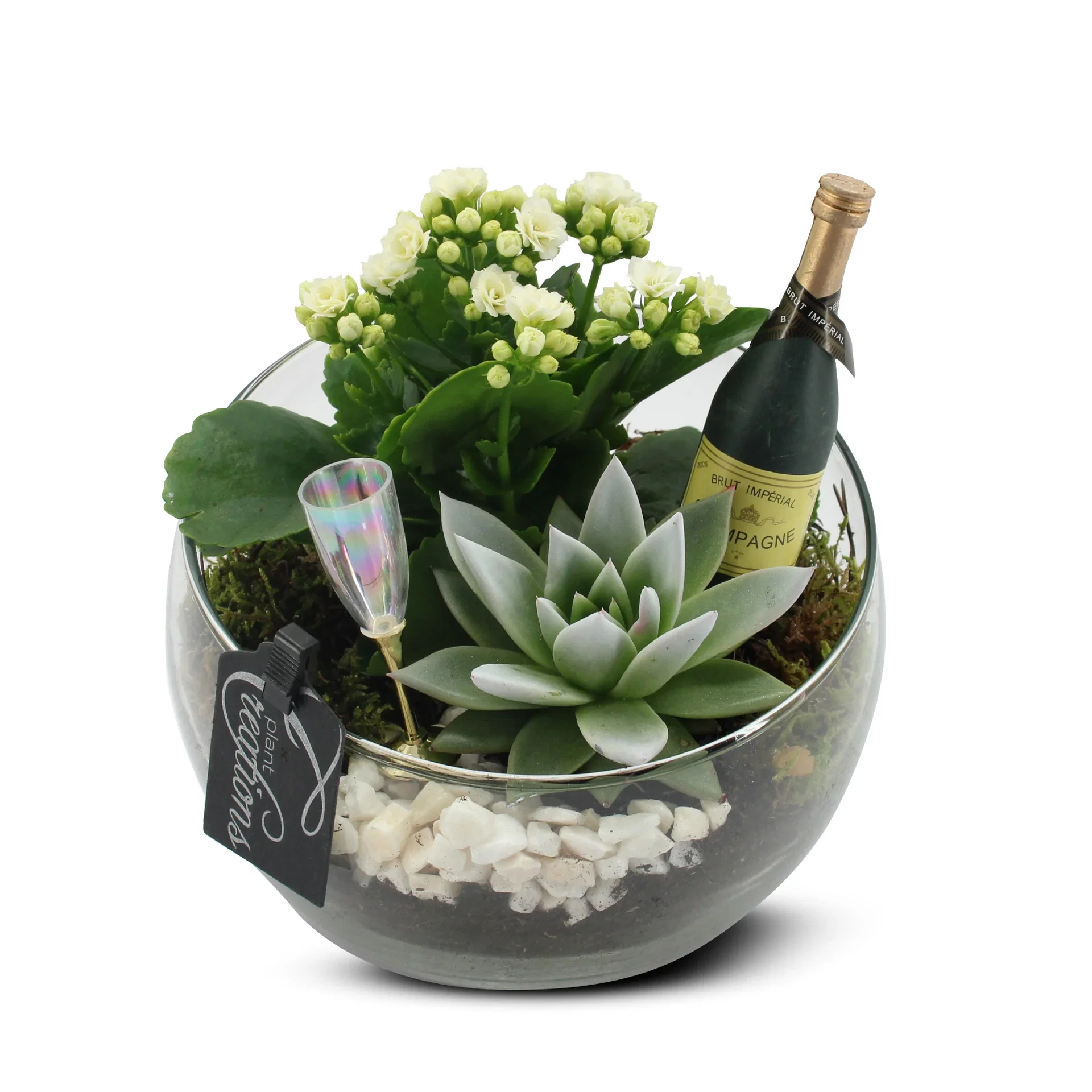 New Year Dec. in glas bowl