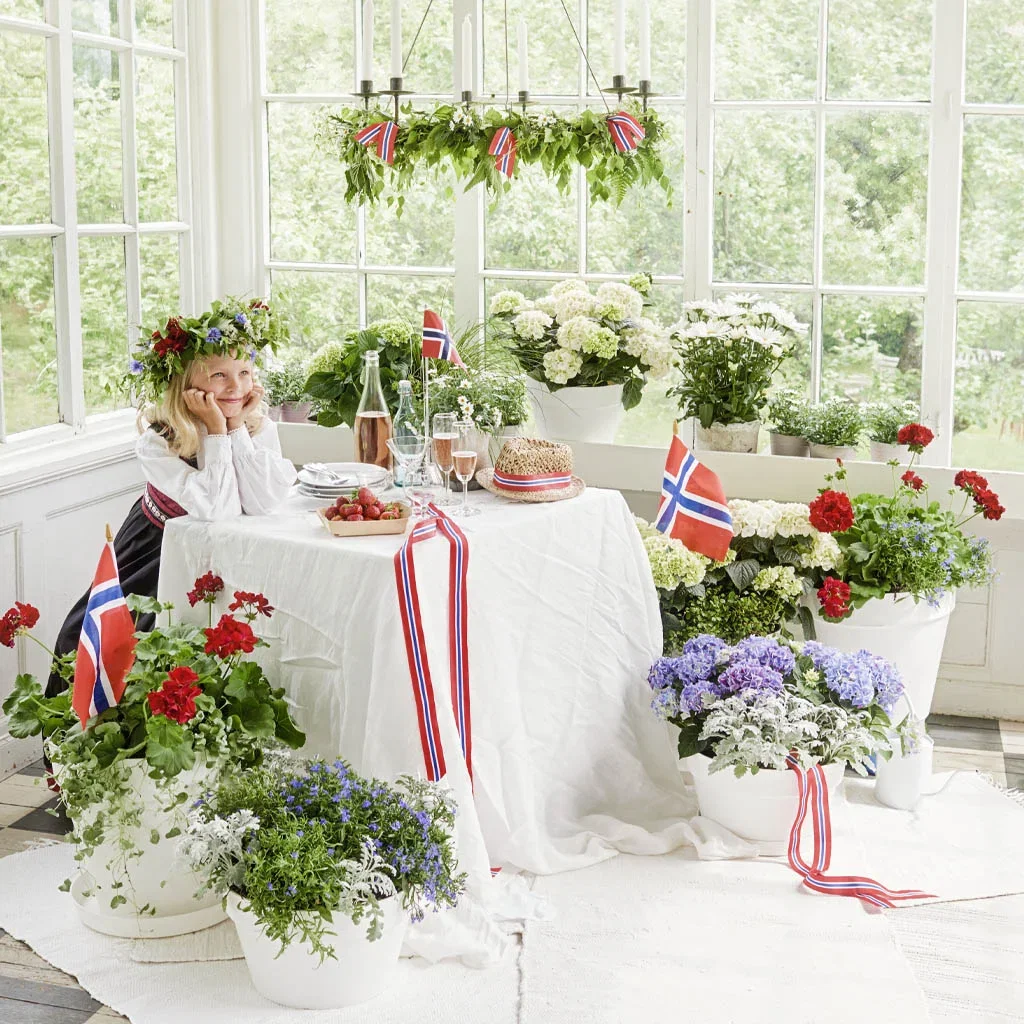 Celebrate 17th of May with colorful flowers