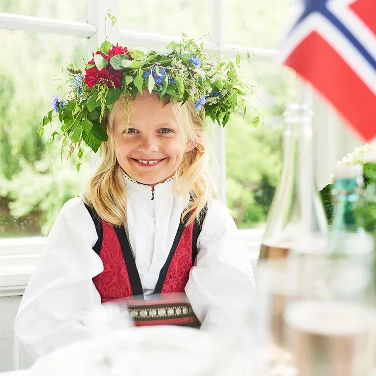 Celebrate 17th of May with colorful flowers