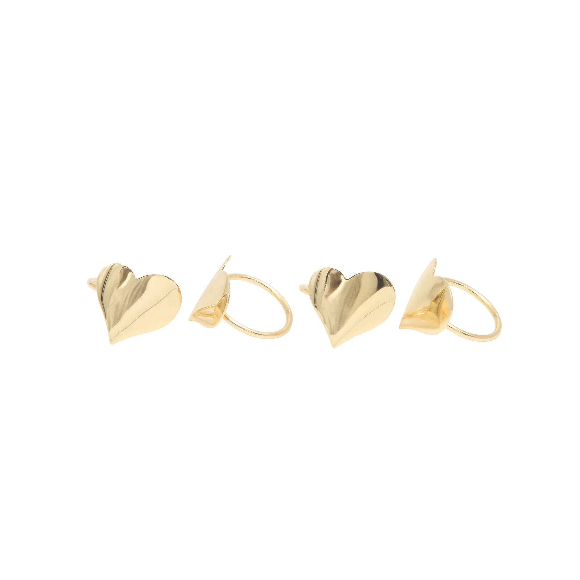 Napkin Rings Gold Hearts 4PK