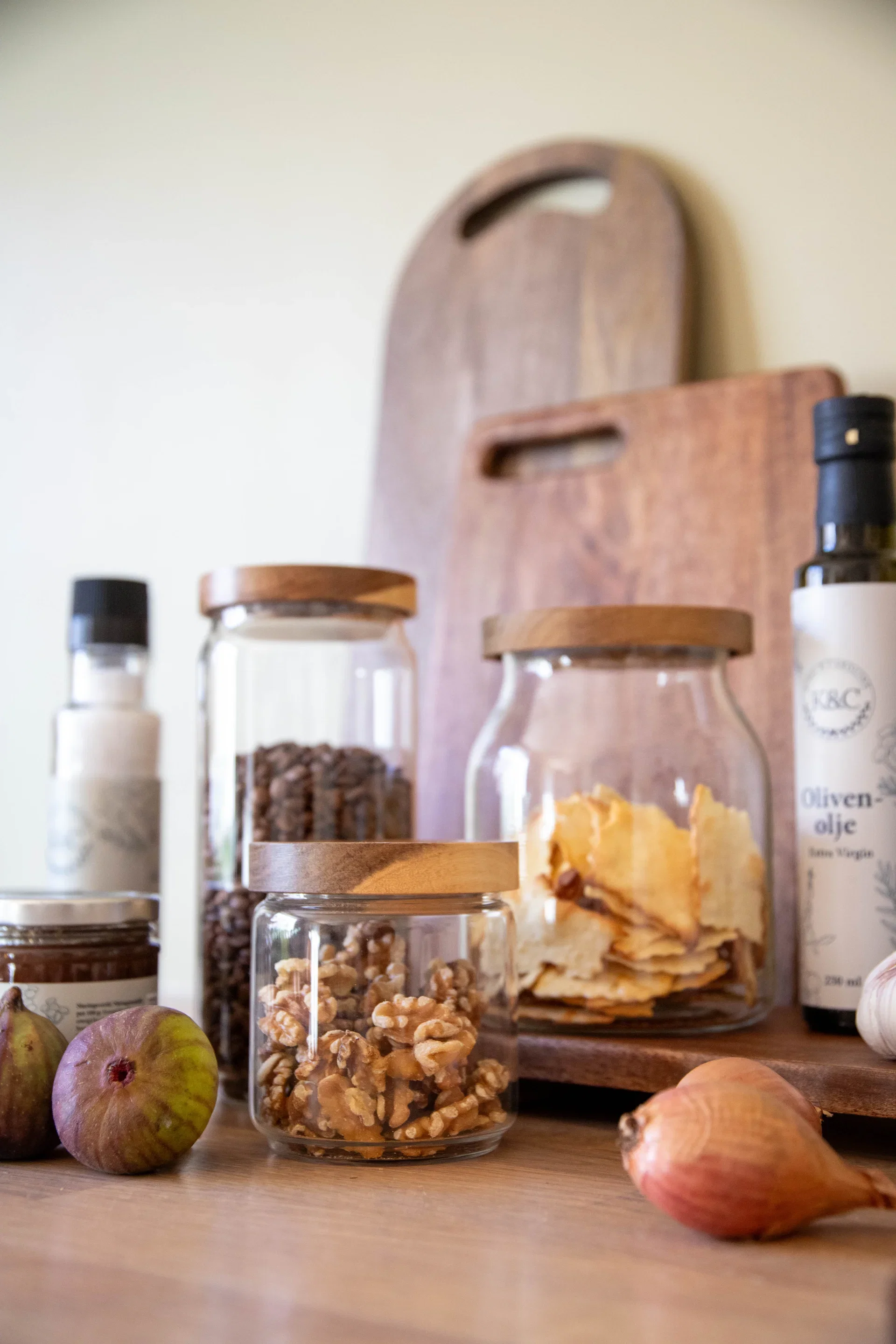 Glass Jar Acacia Lid 