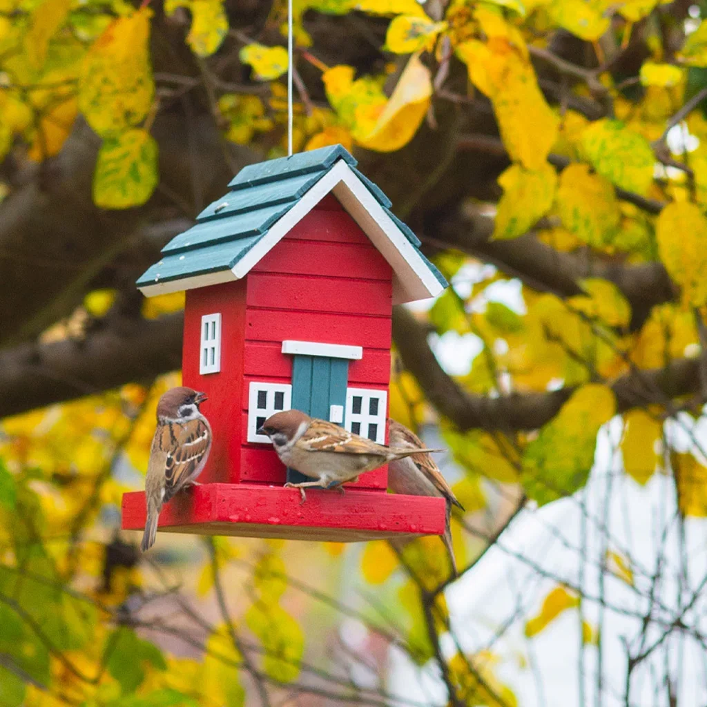WOOD BIRD FEEDER 17.5X17X26 CM