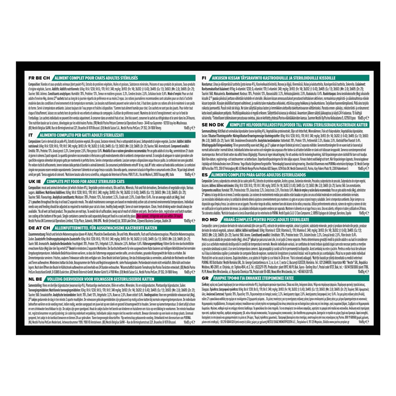 PP Sterilised Cat Chicken 10-p 850g