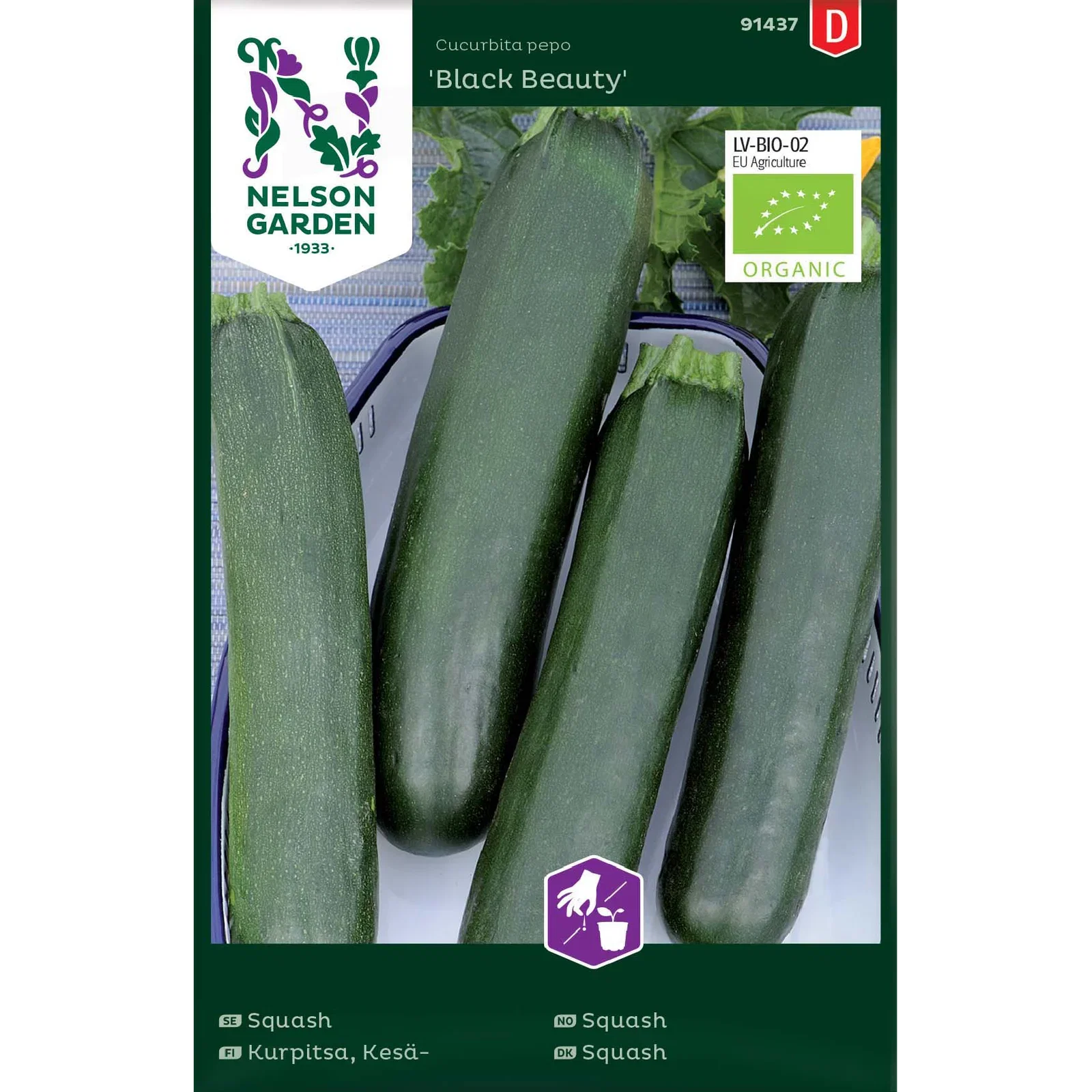 Squash, Black Beauty, Organic