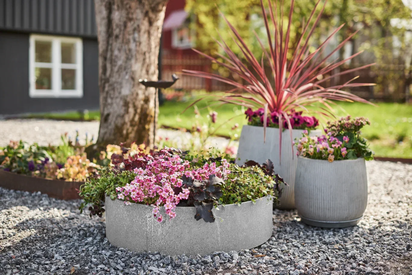 Planting box round Zink 95cm