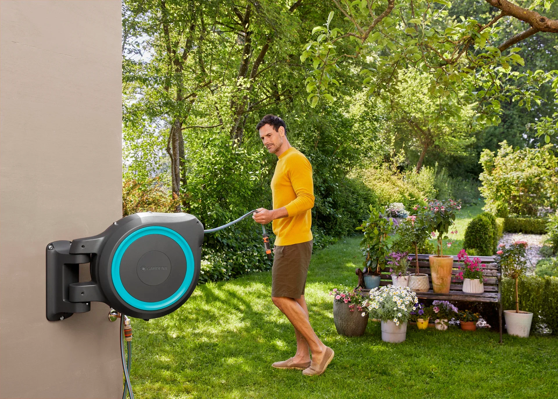 Veggslangeboks Gardena Rollup M/L