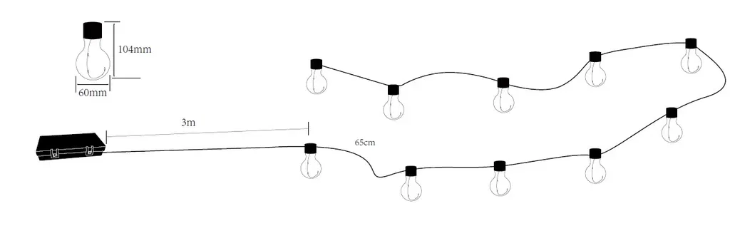 Batteridrevet LED-lyslenke Linda
