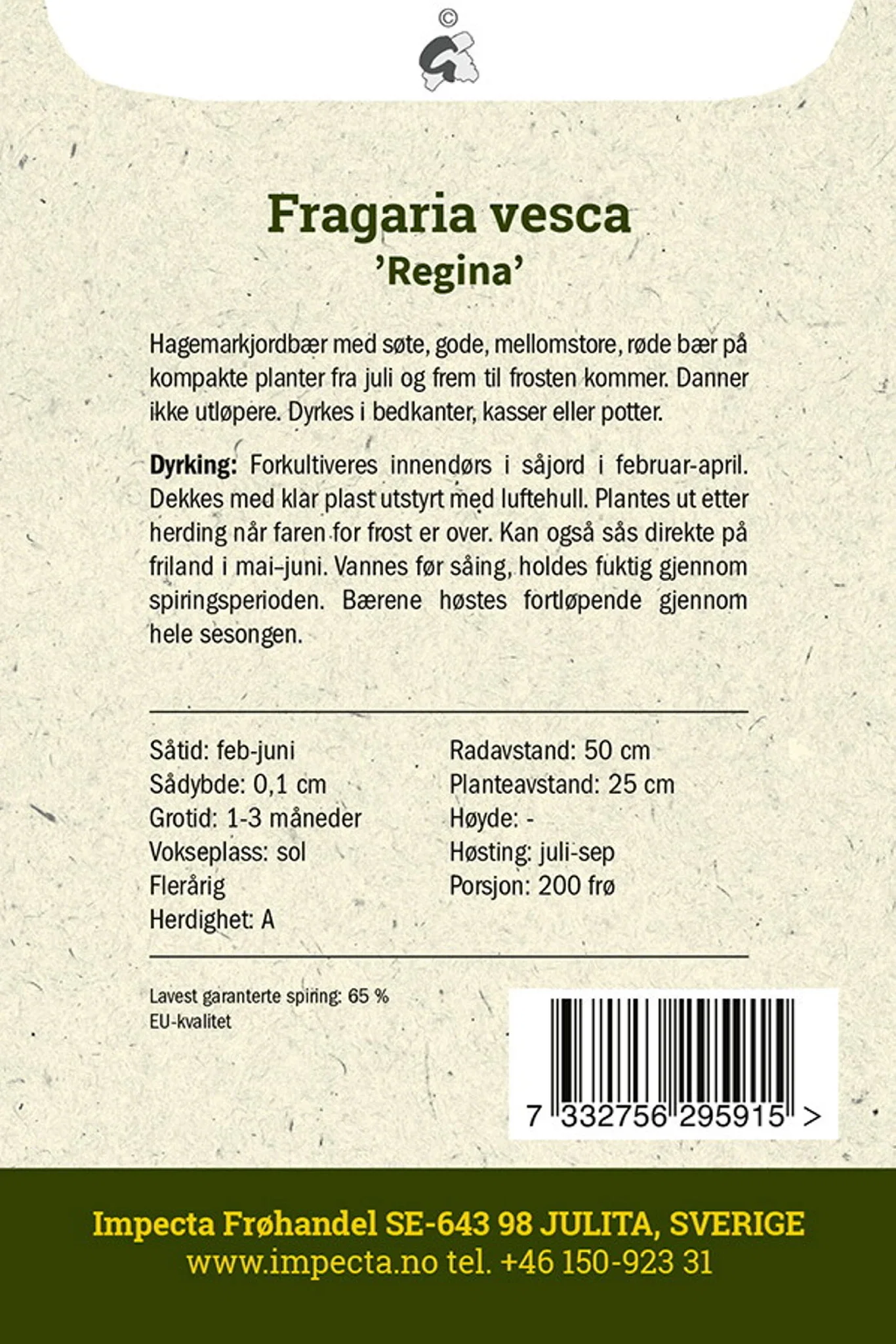 Fragaria vesca 'Regina'