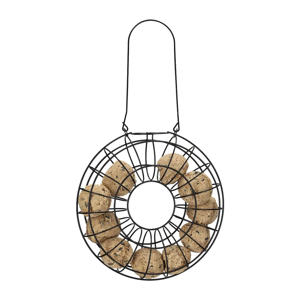 Round metal fatball birdfeeder
