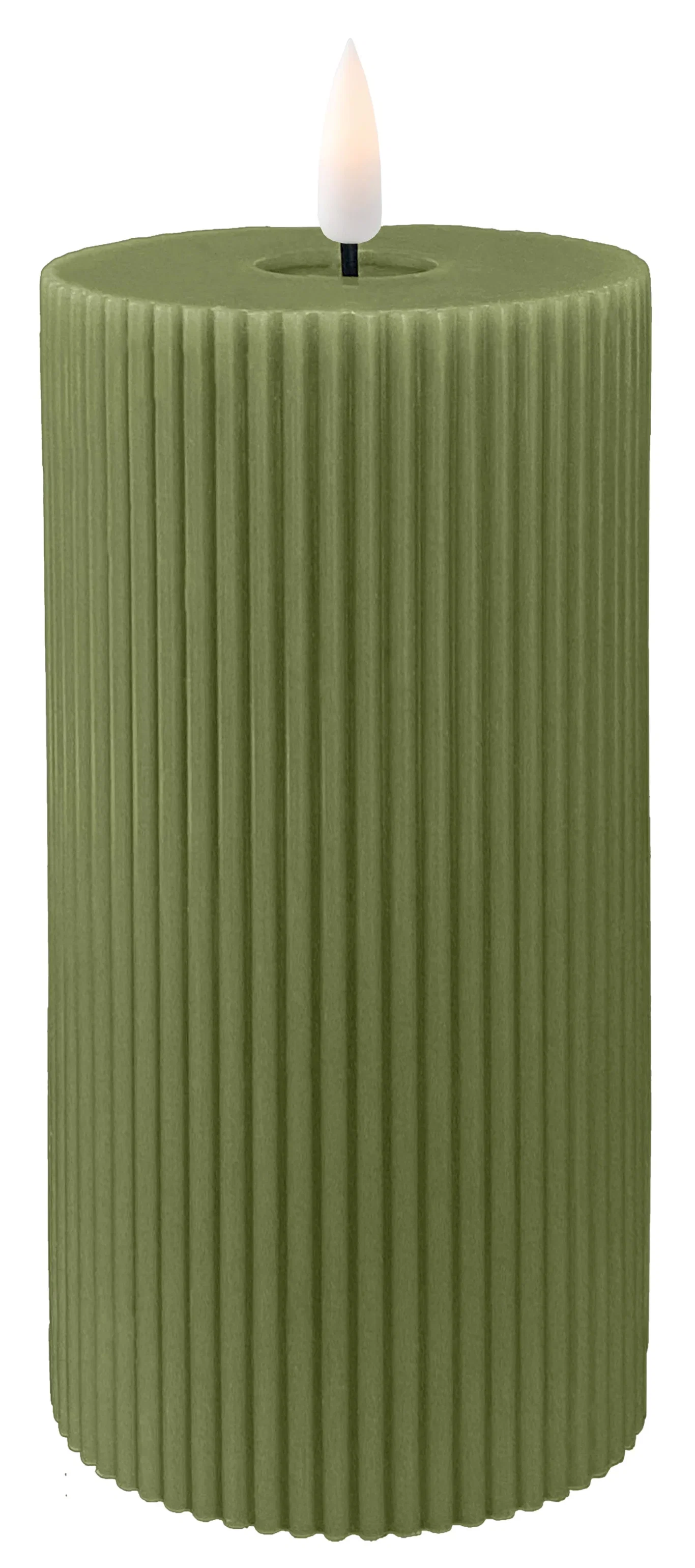 LED pillar candle H15 green