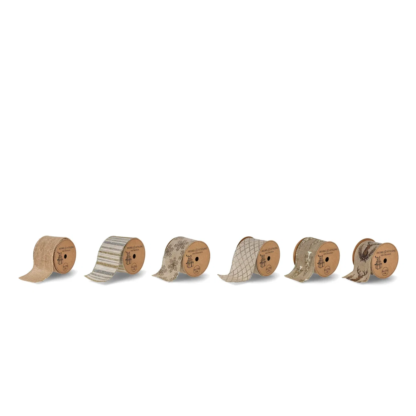 Ribbon with print 60mm/6ass gold