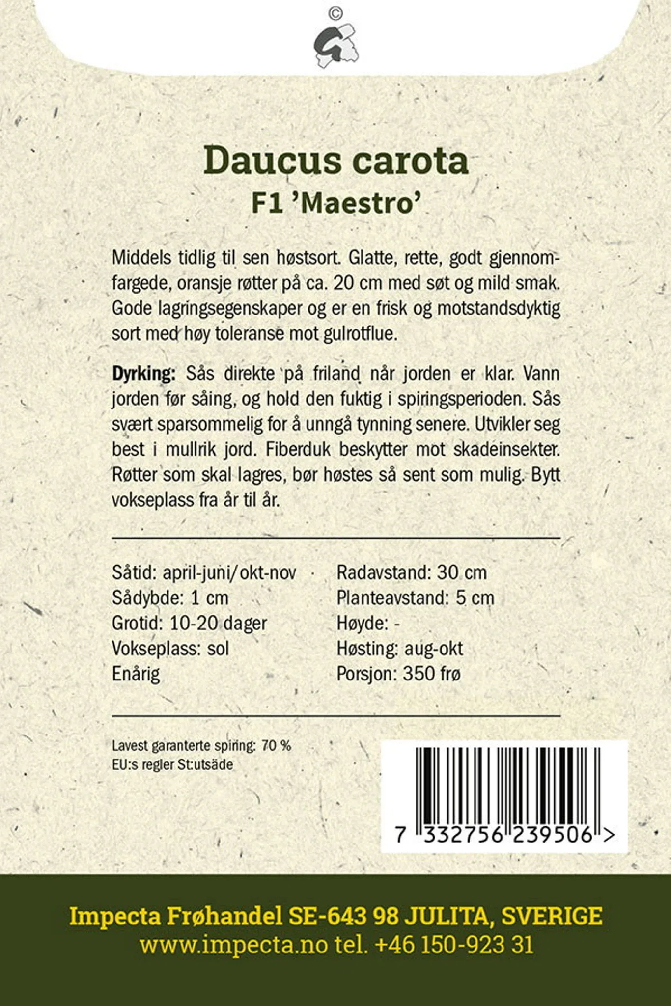 Høstgulrot F1 'Maestro'