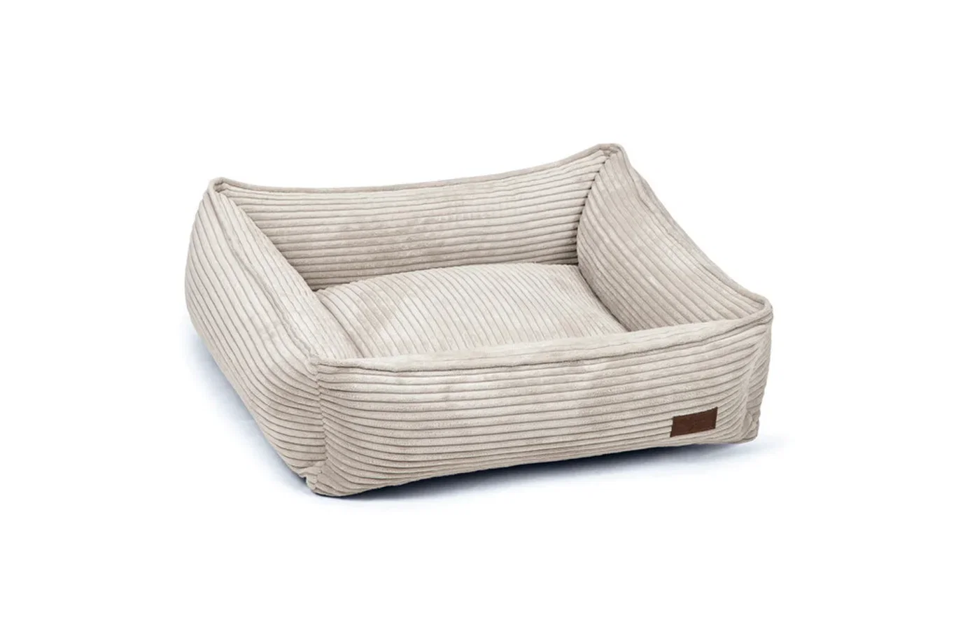 DBL REST BED RIBBED LGREY 65X60X20