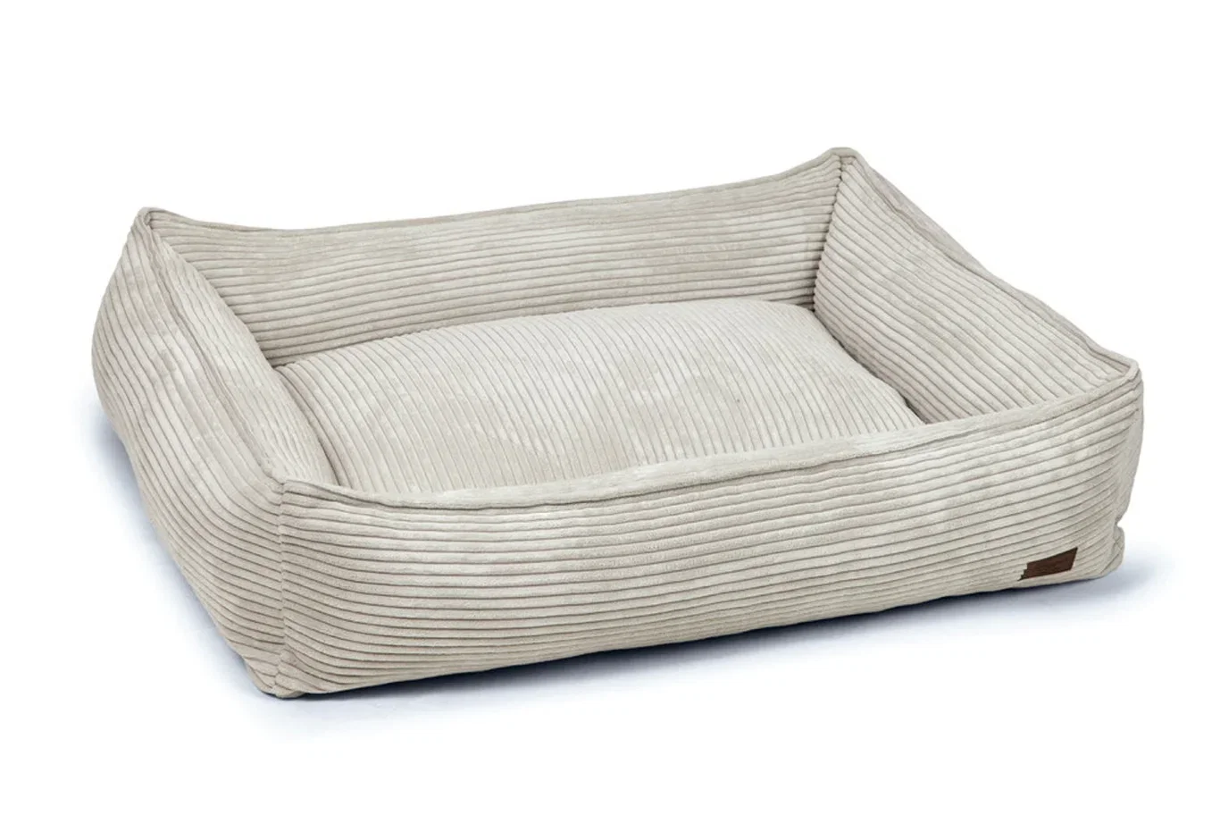 DBL REST BED RIBBED LGREY 95X80X23