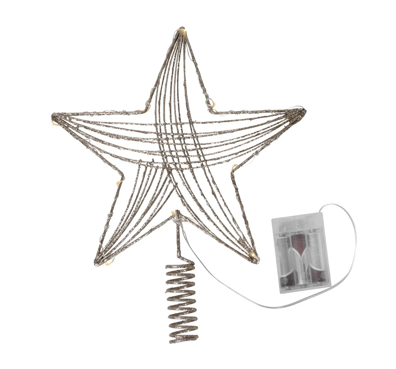 Toppstjerne til juletre, med lys