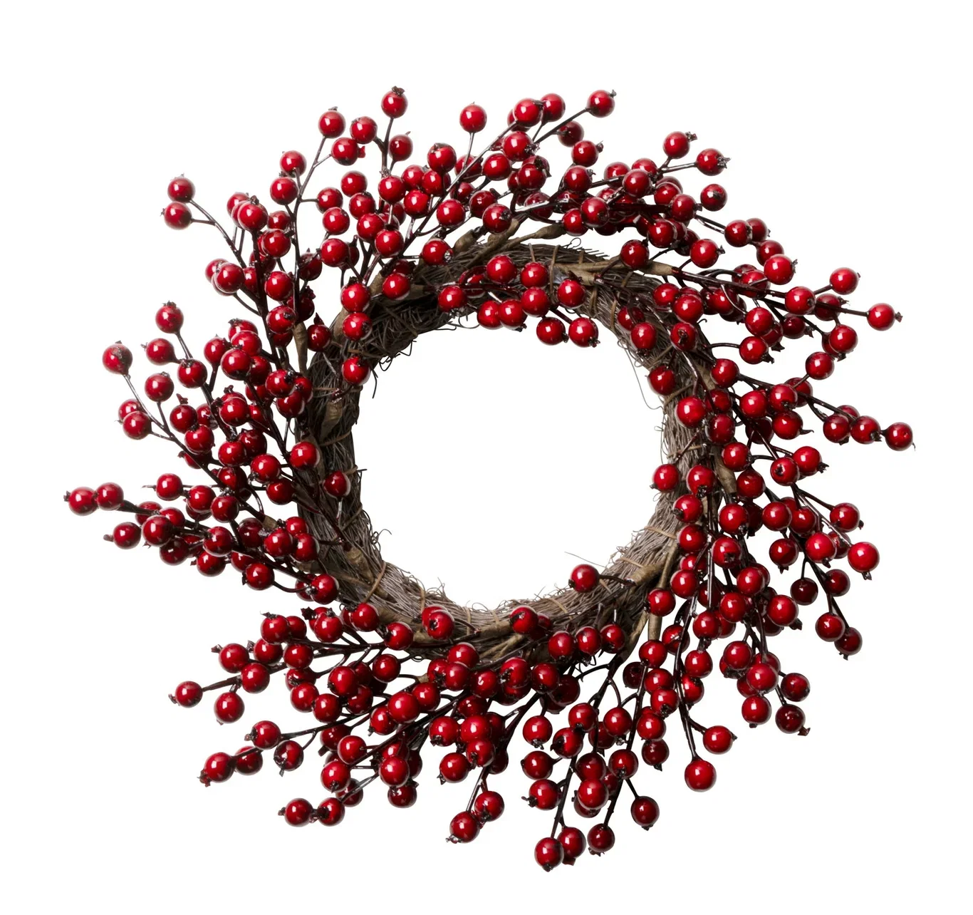 Krans med røde bær, kunstig