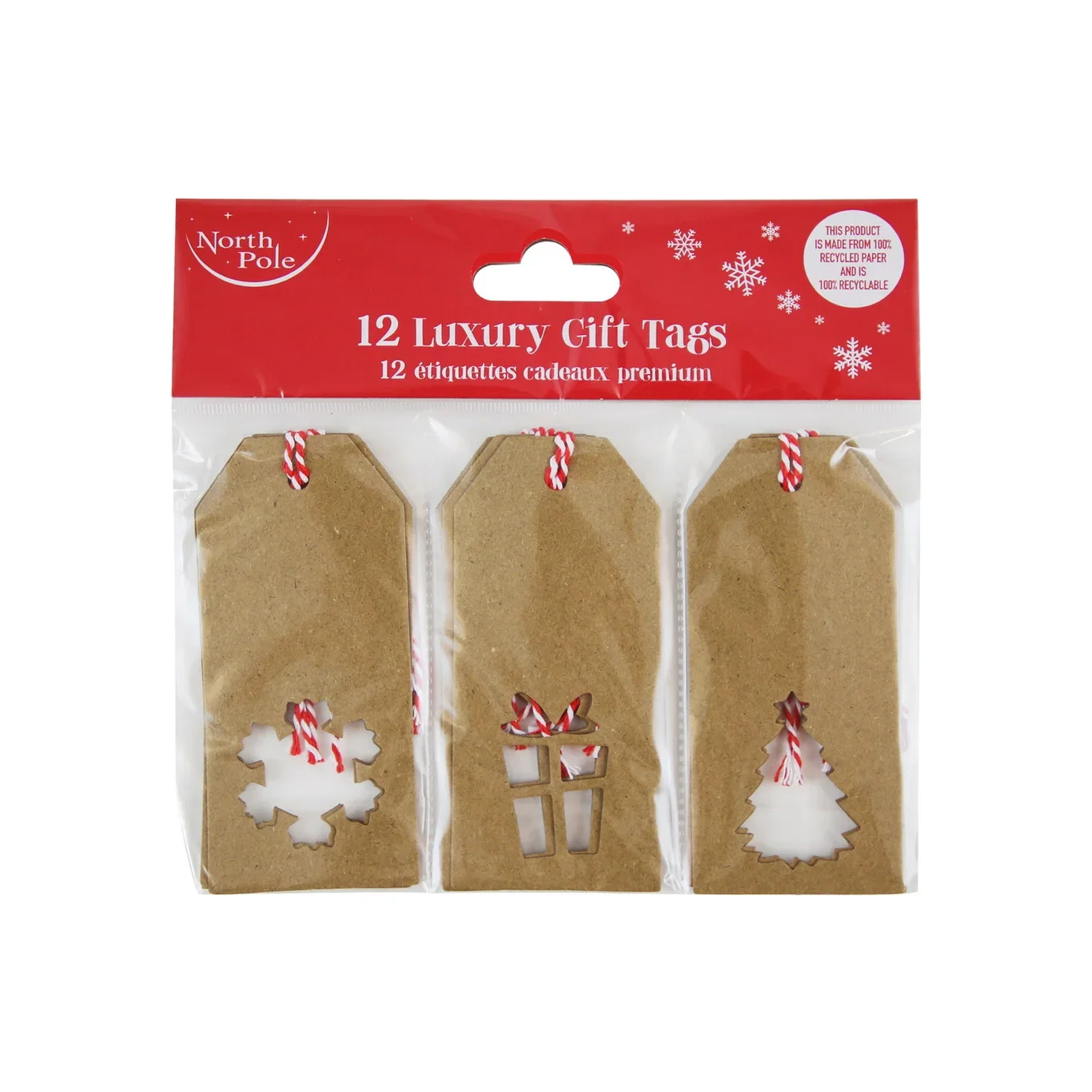 Diecut kraft tags 12pk brown