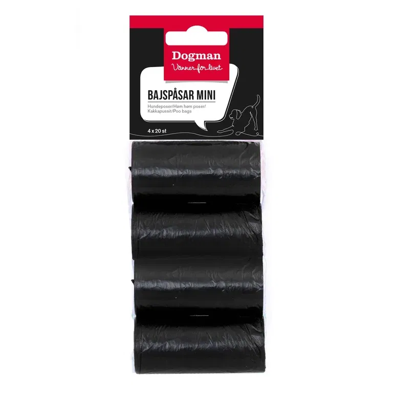 Dogman Dog bags mini 4x20p black