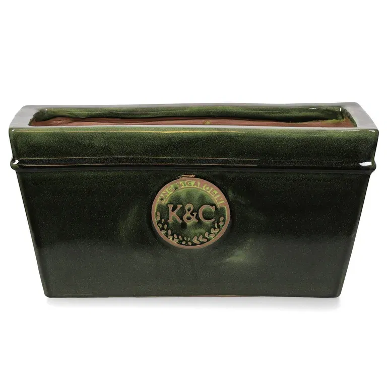 K&C ceramic planter L45 green