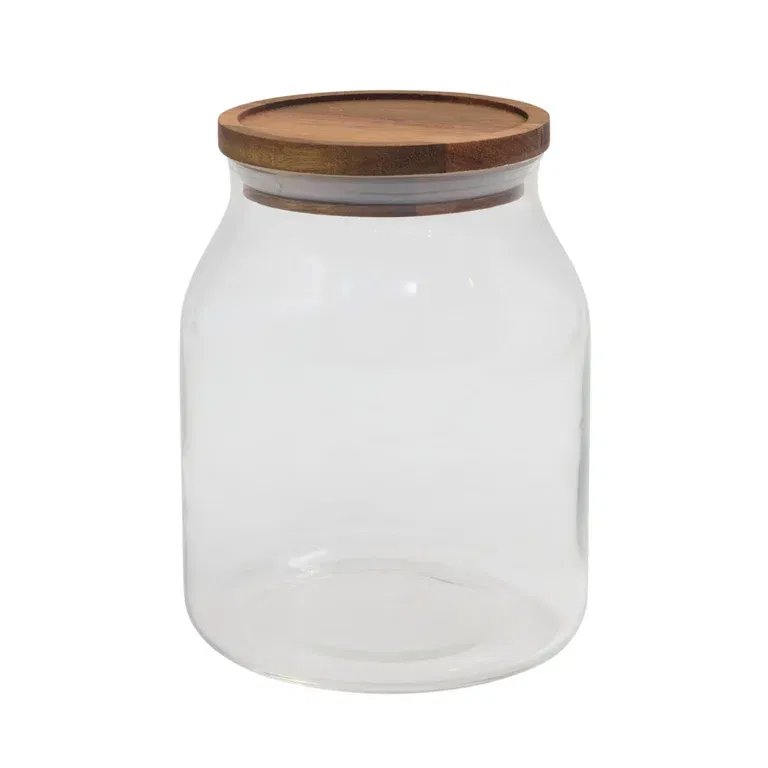 Glass Jar Acacia Lid