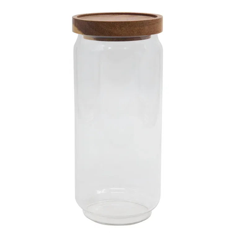 Glass Jar Acacia Lid